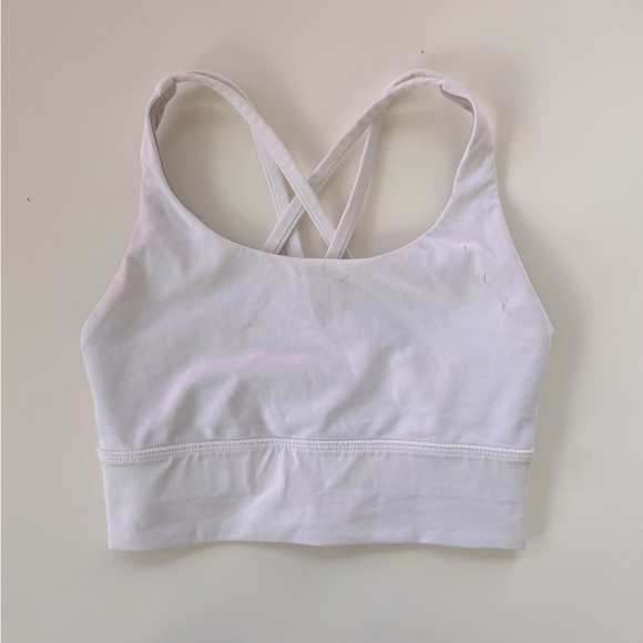 Lululemon White Energy Longline Bra Medium Support Size 2 - Picture 3 of 9